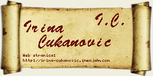 Irina Čukanović vizit kartica